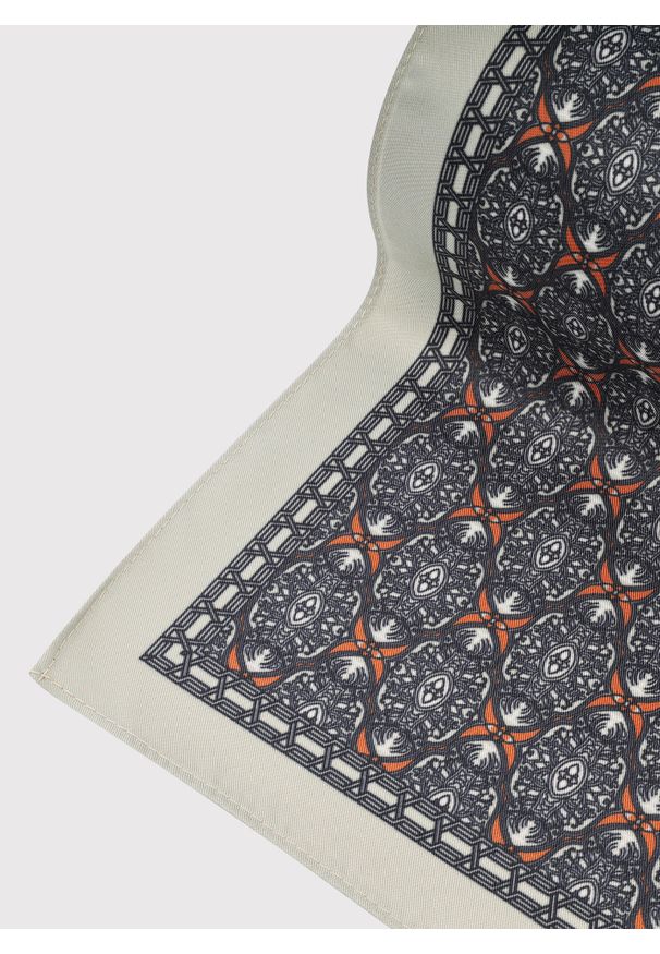 Pako Lorente - PAKO LORENTE – Szara poszetka w geometryczny wzór. Kolor: szary. Materiał: poliester. Wzór: geometria