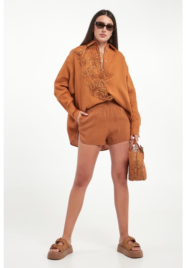 Ermanno Scervino Life - Spodenki damskie lniane ERMANNO SCERVINO LIFE. Materiał: len