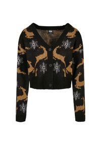Kardigan damski Urban Classics oversized christmas (GT). Kolor: żółty, wielokolorowy, czarny #1