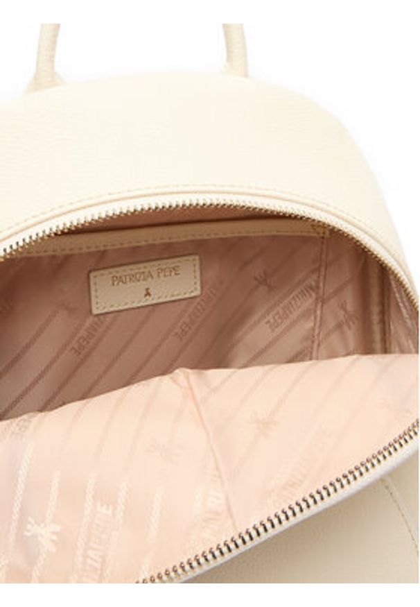 Patrizia Pepe Plecak 8B0325/L001-W405 Écru. Kolor: kremowy. Materiał: skóra