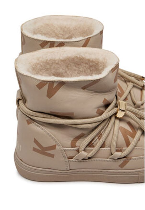 Inuikii Śniegowce Full Leather 75202-088 Beżowy. Kolor: beżowy. Materiał: skóra