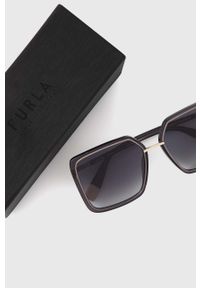 Furla okulary przeciwsłoneczne damskie kolor brązowy. Kolor: brązowy. Wzór: geometria #5