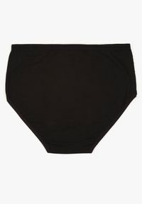 Renee - Czarne Majtki Figi z Bawełny Zdobione Koronką Idiara. Kolekcja: plus size. Kolor: czarny. Materiał: koronka, bawełna. Wzór: koronka, aplikacja