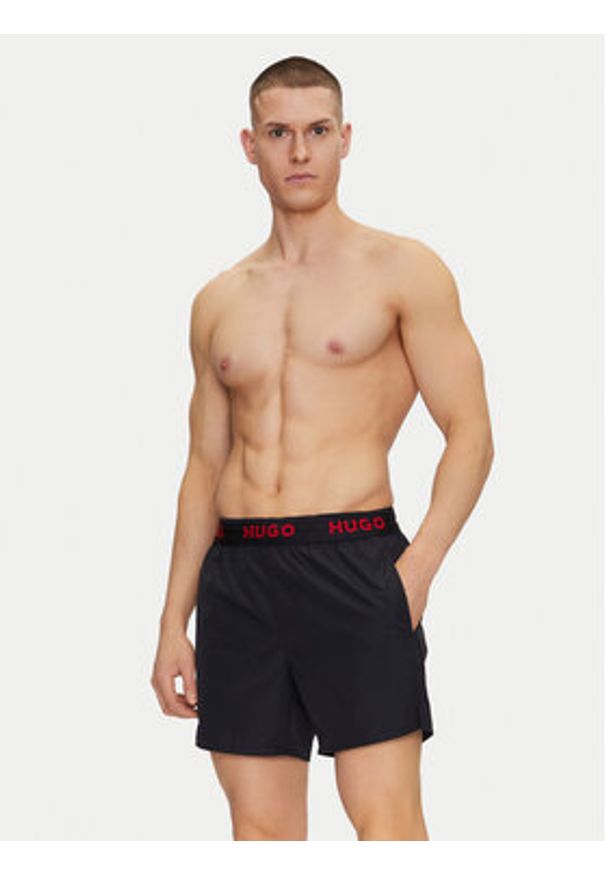 Hugo - HUGO Szorty kąpielowe Tap 50534495 Czarny Regular Fit. Kolor: czarny. Materiał: syntetyk