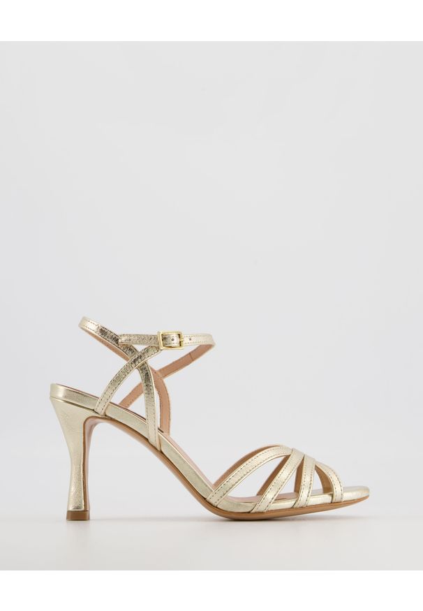 Venezia - ZŁOTE SANDAŁY VENERE17 LAM PLA. Kolor: złoty. Materiał: skóra, syntetyk. Obcas: na obcasie. Wysokość obcasa: średni
