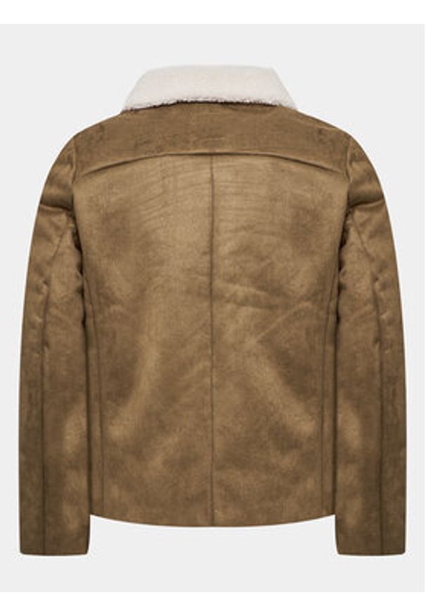 Lindbergh Kurtka z imitacji skóry 30-30053A Brązowy Slim Fit. Kolor: brązowy. Materiał: skóra
