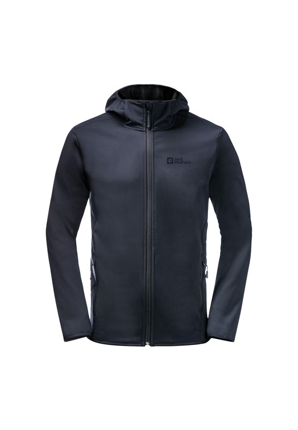Kurtka softshell męska Jack Wolfskin Bornberg Hoody. Kolor: niebieski. Materiał: softshell