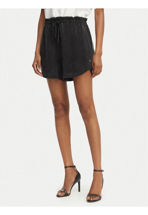 Hugo - HUGO Szorty materiałowe Hermione-1 50559554 Czarny Loose Fit. Kolor: czarny. Materiał: materiał