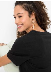 bonprix - T-shirt z czystej bawełny. Kolor: czarny. Materiał: bawełna. Wzór: nadruk #3