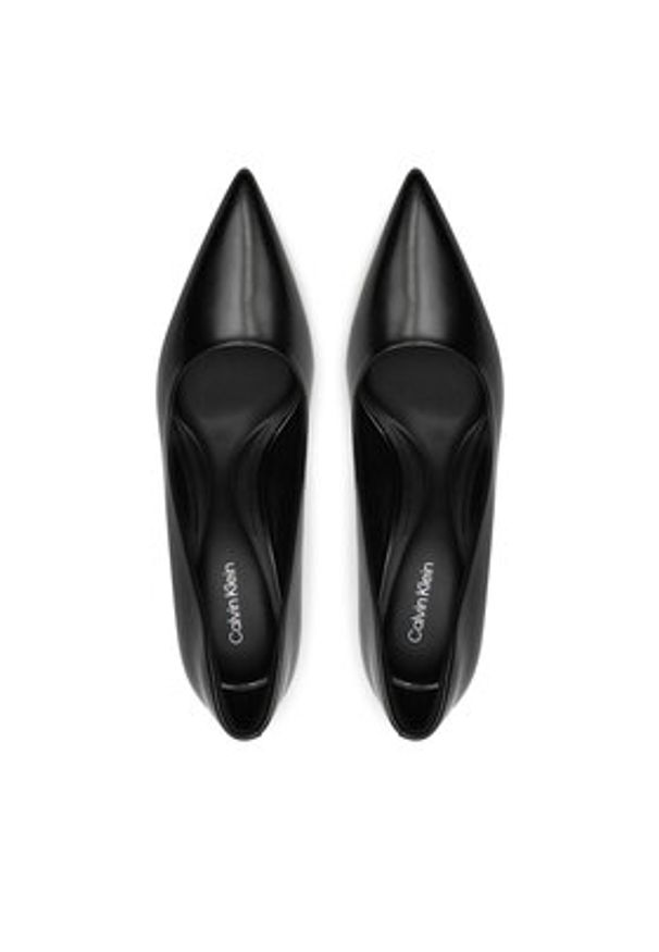 Calvin Klein Szpilki Heel Pump 70 - Brush L HW0HW02446 Czarny. Kolor: czarny. Materiał: skóra. Obcas: na szpilce
