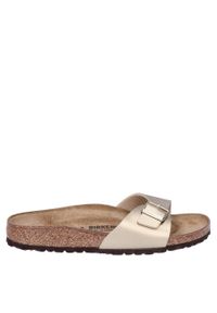 Klapki damskie Birkenstock Madrid. Kolor: żółty. Materiał: skóra, syntetyk, materiał