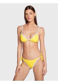 Calvin Klein Swimwear Góra od bikini KW0KW01945 Żółty. Kolor: żółty. Materiał: syntetyk
