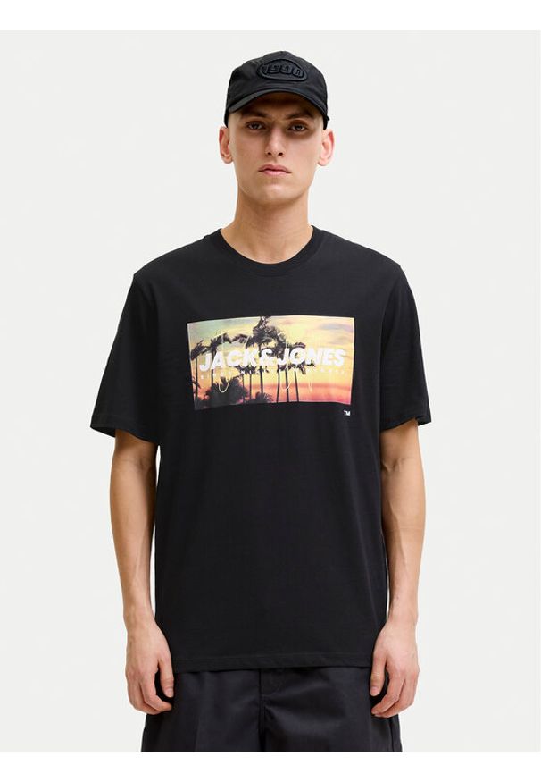 Jack & Jones T-Shirt Indiana Tee 12288112 Czarny Regular Fit. Kolor: czarny. Materiał: bawełna