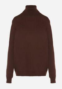 Born2be - Brązowy Casualowy Golf z Wełną o Prostym Kroju Reiselia. Okazja: na co dzień. Typ kołnierza: golf. Kolor: brązowy. Materiał: wełna. Styl: casual #5