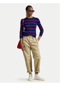 Polo Ralph Lauren Sweter 211972119001 Granatowy Slim Fit. Typ kołnierza: polo. Kolor: niebieski. Materiał: bawełna #4