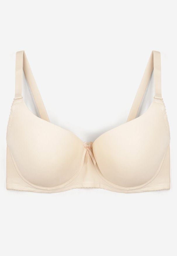 Renee - Beżowy Biustonosz z Usztywnionymi Miseczkami Full Cup Elatris. Kolor: beżowy