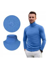 Bawełniany Męski Golf - Pako Jeans - Niebieski. Typ kołnierza: golf. Kolor: niebieski. Materiał: bawełna. Styl: klasyczny #5