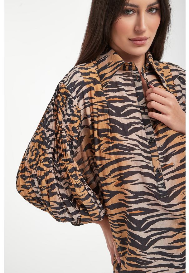 Pinko - Koszula damska ze zwierzęcym wzorem Darcey PINKO. Wzór: motyw zwierzęcy