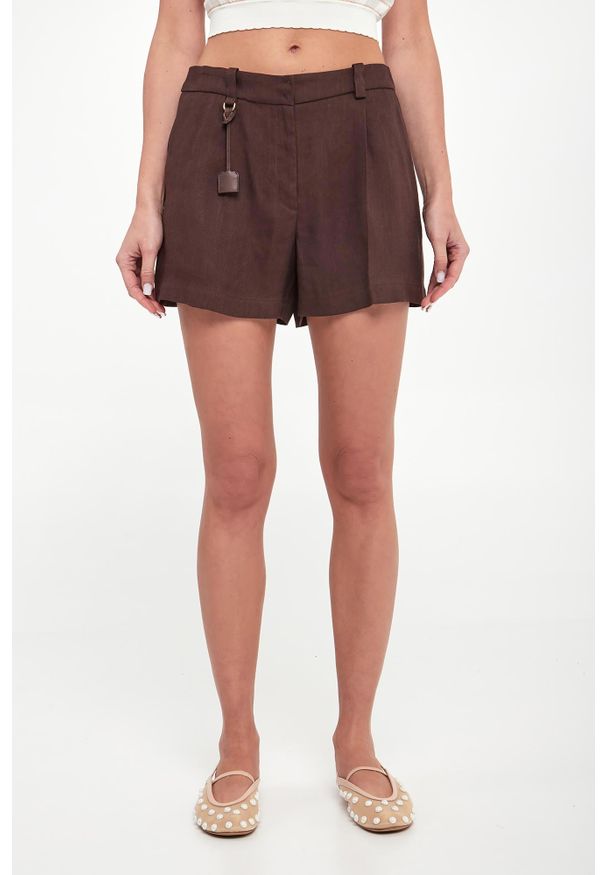Elisabetta Franchi - Szorty damskie lniane ELISABETTA FRANCHI. Materiał: len