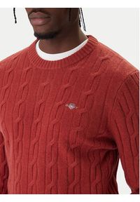 GANT - Gant Sweter 8050213 Czerwony Regular Fit. Kolor: czerwony. Materiał: wełna #4