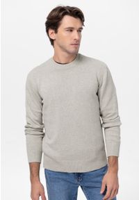 Volcano - Bawełniany sweter S-RAYAN. Okazja: na co dzień. Materiał: bawełna. Wzór: melanż. Styl: klasyczny, casual, elegancki #1