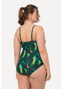 ULLA POPKEN - Damski Kostium kąpielowy różne wzory miękkie miseczki ozdobny pierścień. Kolekcja: plus size. Kolor: czarny. Materiał: elastan, poliamid, materiał