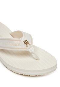 TOMMY HILFIGER - Tommy Hilfiger Japonki Th Stripes Beach Sandal FW0FW08528 Biały. Kolor: biały. Materiał: materiał