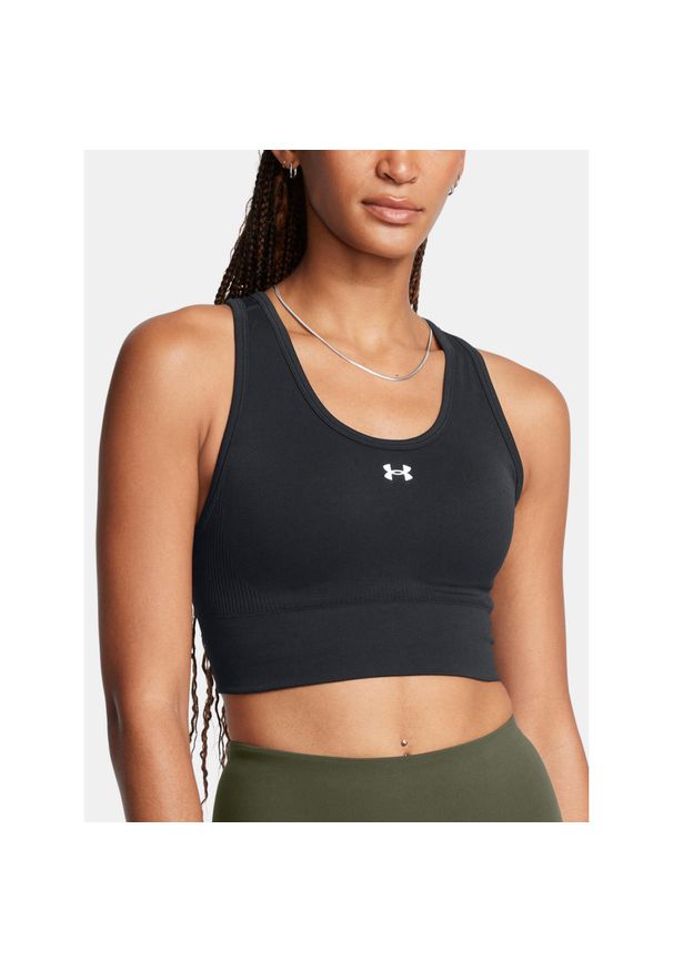 Biustonosz treningowy Under Armour Vanish Seamless Mid Branded. Kolor: czarny. Sport: fitness