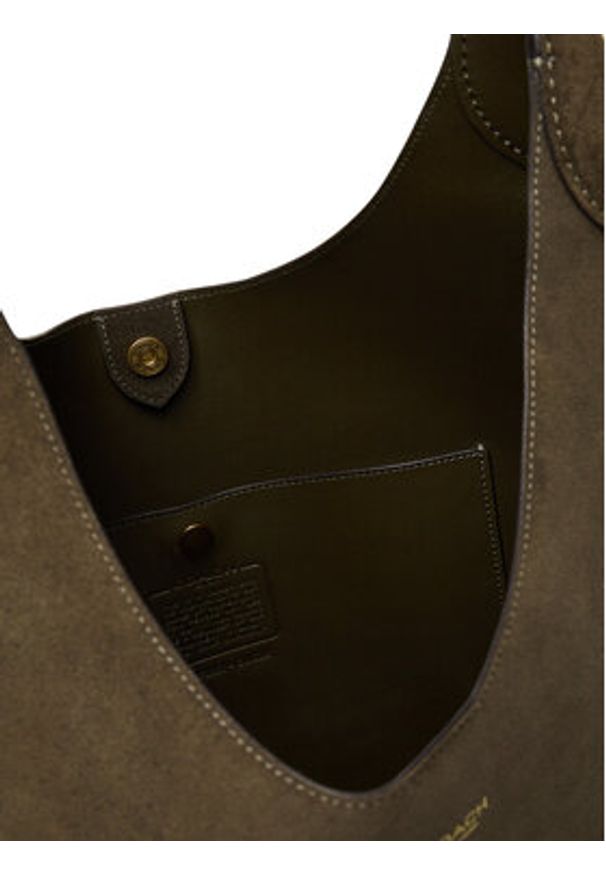 Coach Torebka CW636 Khaki. Kolor: brązowy. Materiał: zamszowe, skórzane