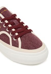 TOMMY HILFIGER - Tommy Hilfiger Tenisówki Platform Vulc Sneaker Piping FW0FW09394 Bordowy. Kolor: czerwony. Materiał: materiał. Obcas: na platformie #3