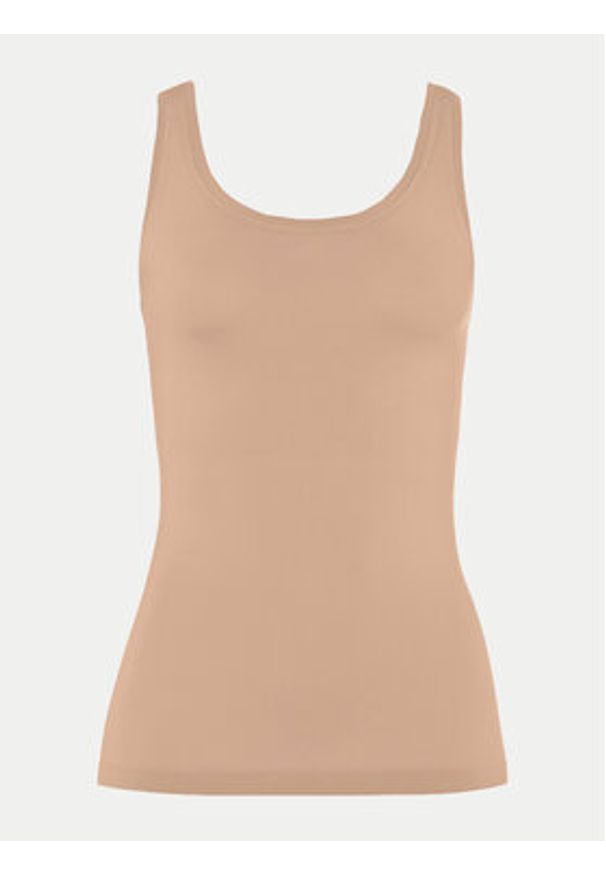 Hanro Top Touch Feeling 71814 Beżowy Slim Fit. Kolor: beżowy. Materiał: syntetyk