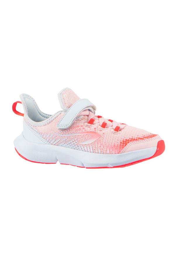 Decathlon - Buty sportowe dla dzieci Kalenji AT Flex. Zapięcie: rzepy. Kolor: wielokolorowy, szary, niebieski, różowy, czerwony. Materiał: materiał, mesh, kauczuk. Szerokość cholewki: normalna. Sport: bieganie