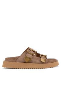 Badura Klapki CYCLAMEN-80033-25 Beżowy. Kolor: beżowy. Materiał: skóra, zamsz #1