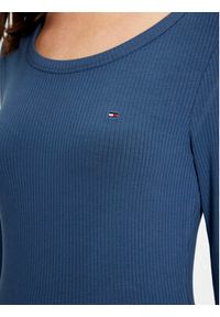 TOMMY HILFIGER - Tommy Hilfiger Bluzka WW0WW38869 Niebieski Slim Fit. Kolor: niebieski. Materiał: wiskoza