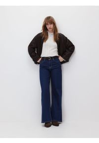 Reserved - Jeansy wide leg - granatowy. Kolor: niebieski #1