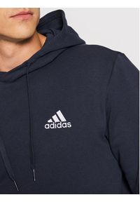 Adidas - adidas Bluza FeelCozy Hoodie H12216 Granatowy Regular Fit. Kolor: niebieski. Materiał: bawełna #3