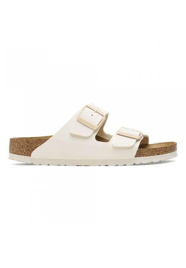 Klapki damskie Birkenstock Arizona. Zapięcie: klamry. Kolor: biały. Materiał: zamsz. Sezon: lato. Sport: turystyka piesza