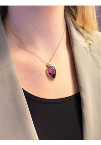 Brazi Druse Jewelry - Naszyjnik Ametyst Łezka złocony. Materiał: pozłacane, złote, srebrne. Kamień szlachetny: ametyst