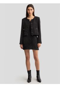 Big-Star - Spódnica damska mini z dodatkiem wełny czarna Felicia 906. Kolor: czarny. Materiał: wełna. Sezon: zima, jesień. Styl: elegancki, klasyczny #5