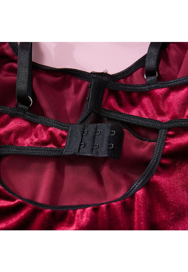 Intica - Body welurowe z koronkowym wykończeniem na specjalne okazje Graciete. Kolor: wielokolorowy. Materiał: welur, koronka. Wzór: koronka