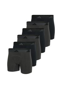 Adidas - Bokserki Active Flex Cotton Ergonomic 6 pak. Kolor: szary. Materiał: bawełna, elastan
