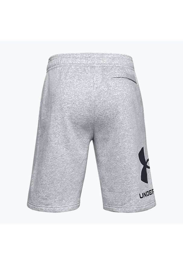 Under Armour - Spodenki fitness męskie UNDER ARMOUR RIVAL FLC BIG LOGO Szorty. Kolor: szary. Sport: fitness