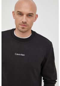 Calvin Klein bluza męski kolor czarny. Kolor: czarny. Długość rękawa: długi rękaw. Długość: długie. Wzór: nadruk #5