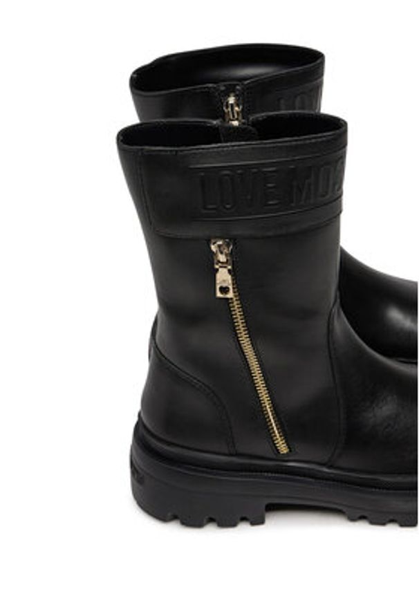 Love Moschino - LOVE MOSCHINO Botki JA24245G0LIA0000 Czarny. Kolor: czarny. Materiał: skóra