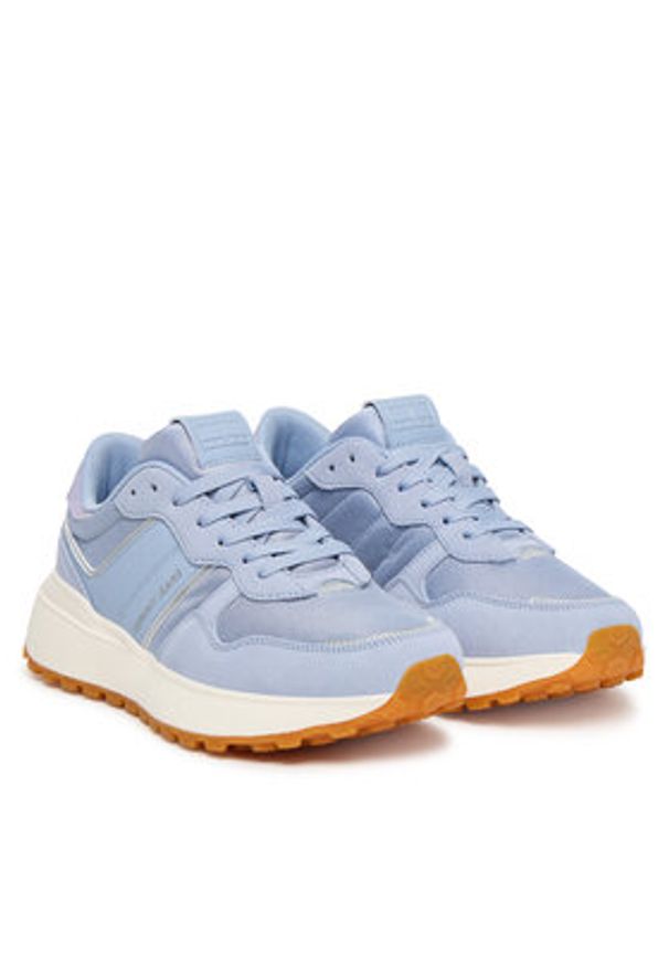 Tommy Jeans Sneakersy Tjw Cleated Runner EN0EN02788 Niebieski. Kolor: niebieski. Materiał: zamsz, skóra