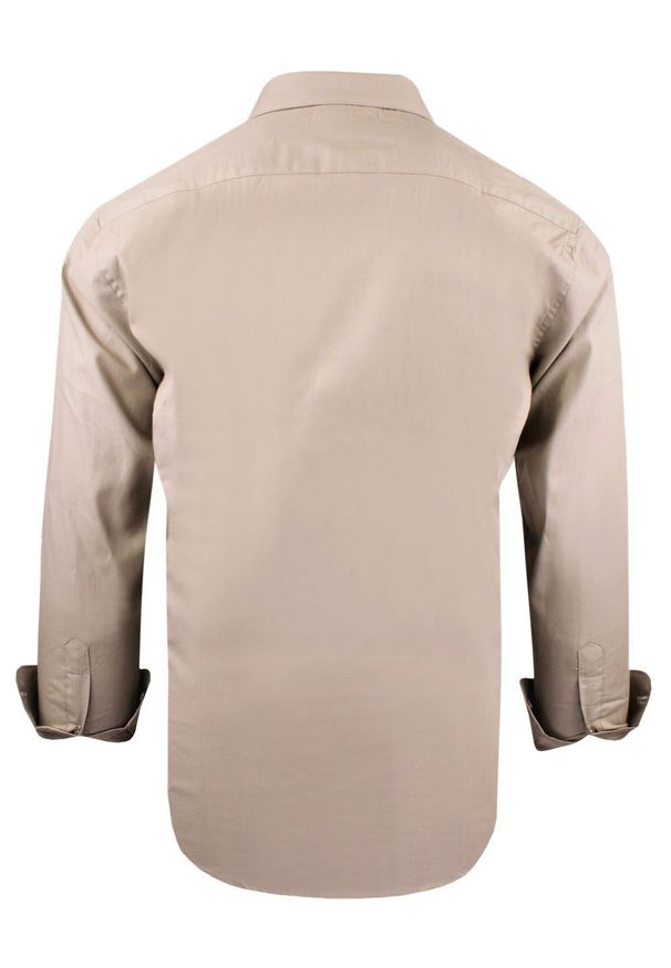Lekko Taliowana Koszula Sportowa, Button Down - Pako Jeans - Beżowa. Okazja: na co dzień. Typ kołnierza: button down. Kolor: brązowy, wielokolorowy, beżowy. Materiał: bawełna. Styl: sportowy