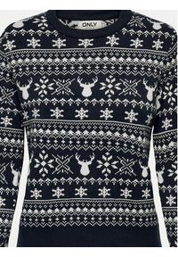 only - ONLY Sweter Xmas Winter 15327601 Granatowy Regular Fit. Kolor: niebieski. Materiał: syntetyk #7