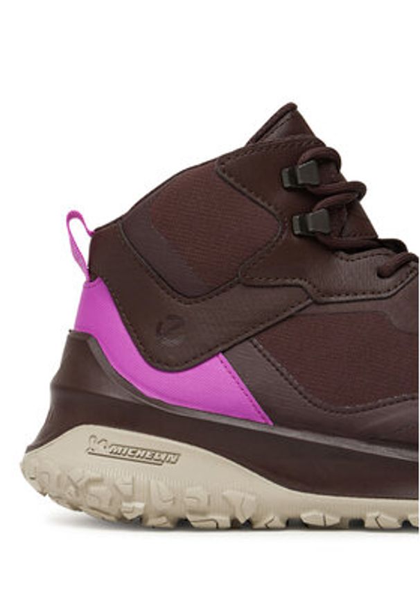 ecco - ECCO Sneakersy W Tex Mid Wp 82432361411 Brązowy. Kolor: brązowy. Materiał: materiał