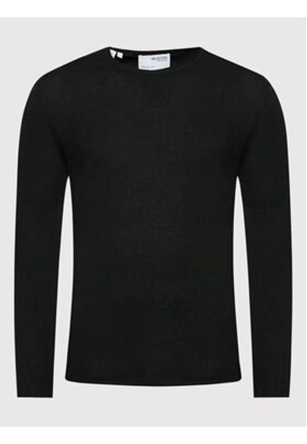 Selected Homme Sweter Rome 16079774 Czarny Regular Fit. Kolor: czarny. Materiał: bawełna