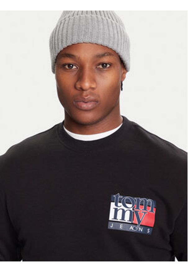 Tommy Jeans Bluza DM0DM22093 Czarny Relaxed Fit. Kolor: czarny. Materiał: bawełna